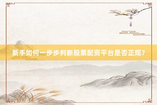 新手如何一步步判断股票配资平台是否正规？