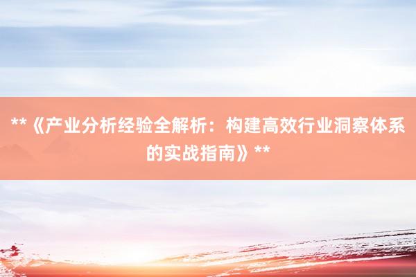 **《产业分析经验全解析：构建高效行业洞察体系的实战指南》**